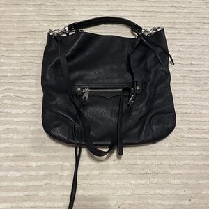 Rebecca Minkoff black leather shoulder bag with longer strap for cross body